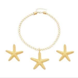 Zara Star Gold Starfish Earrings&Necklace Set